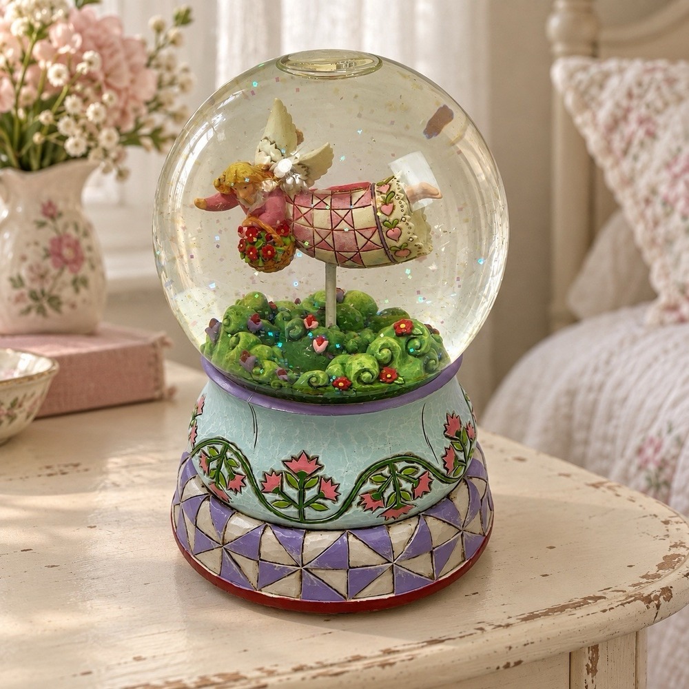 Jim Shore Sow Beautiful Angel Snow Globe 4011844 Music Works Battery Not Working